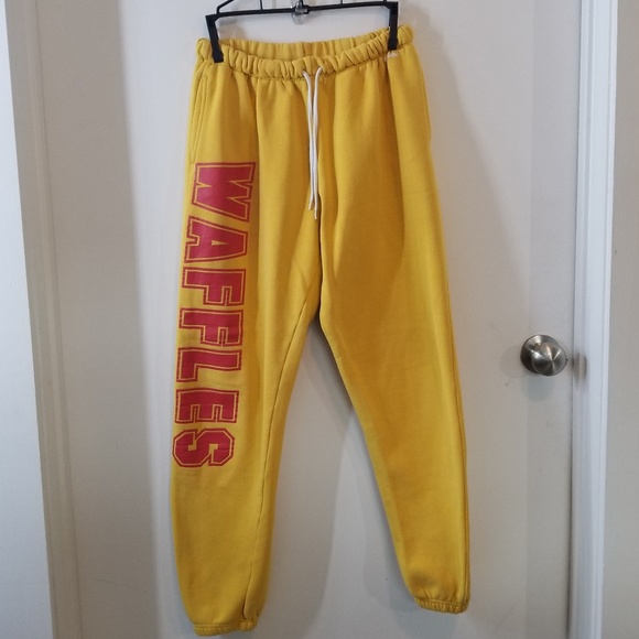 Waffle University Lettering Yellow Sweatpants - Picture 1 of 6